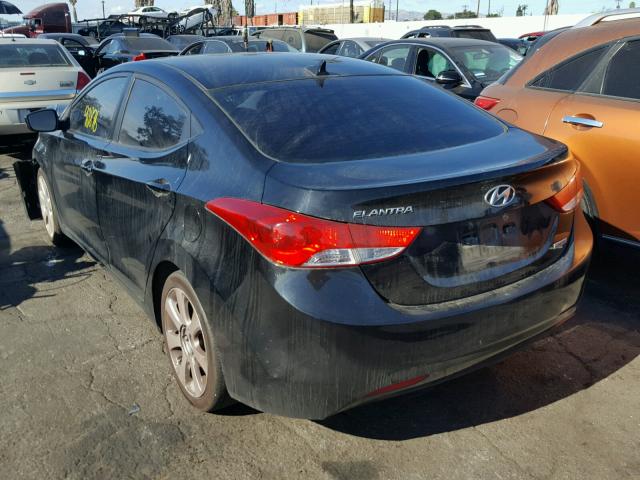 KMHDH4AE7DU486196 - 2013 HYUNDAI ELANTRA GL BLACK photo 3