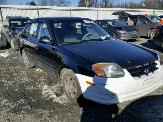 KMHCG45C64U518563 - 2004 HYUNDAI ACCENT GL BLACK photo 1