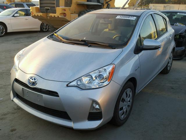 JTDKDTB38E1061507 - 2014 TOYOTA PRIUS C SILVER photo 2