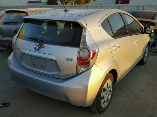 JTDKDTB38E1061507 - 2014 TOYOTA PRIUS C SILVER photo 4