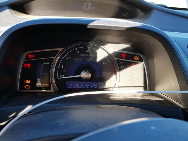 JHMFA36287S021466 - 2007 HONDA CIVIC HYBR BLUE photo 8