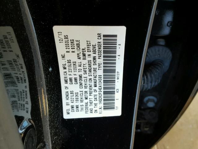 1HGCR2F54EA104589 - 2014 HONDA ACCORD SPO BLACK photo 10