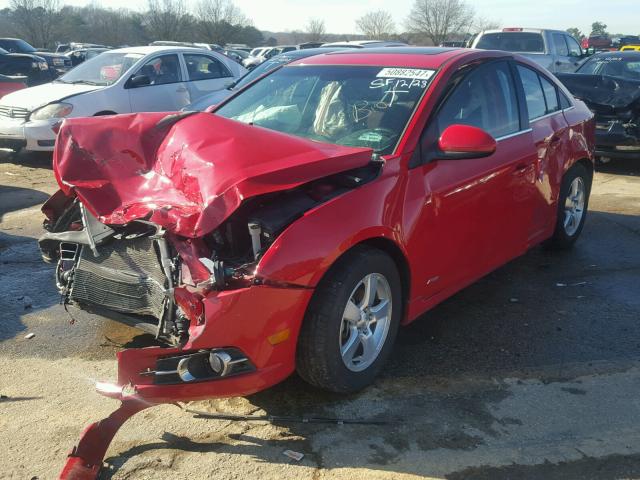 1G1PF5SC1C7322605 - 2012 CHEVROLET CRUZE LT RED photo 2