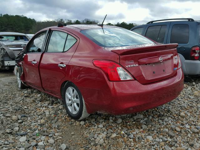 3N1CN7AP1DL872735 - 2013 NISSAN VERSA S RED photo 3