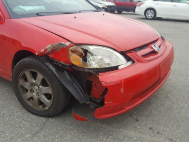 1HGEM21953L042588 - 2003 HONDA CIVIC EX RED photo 9