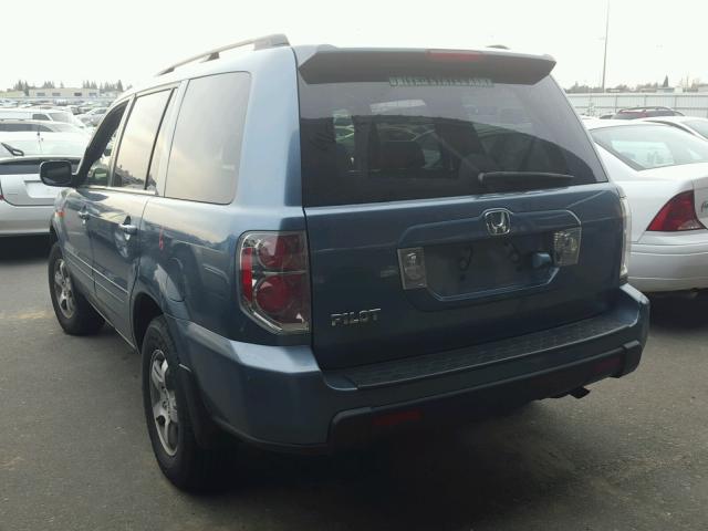 5FNYF28726B027063 - 2006 HONDA PILOT EX BLUE photo 3