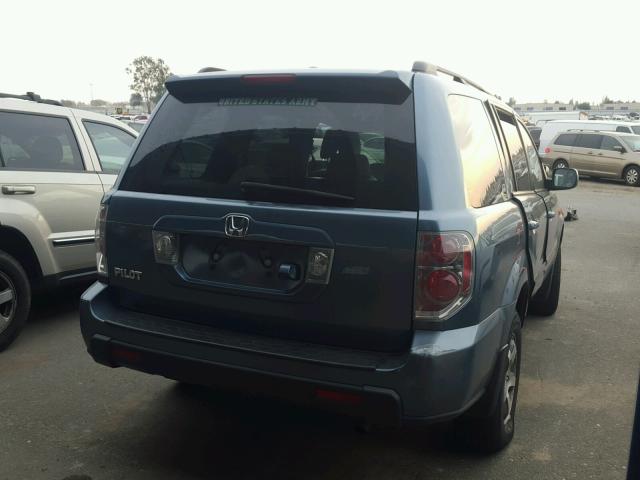 5FNYF28726B027063 - 2006 HONDA PILOT EX BLUE photo 4