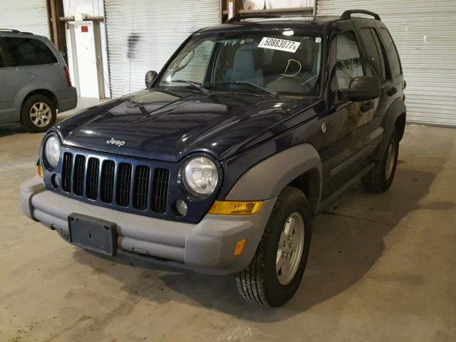 1J4GL48K95W720916 - 2005 JEEP LIBERTY SP BLUE photo 2