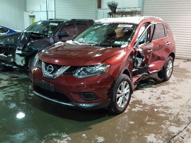 5N1AT2MV2GC815401 - 2016 NISSAN ROGUE S BURGUNDY photo 2