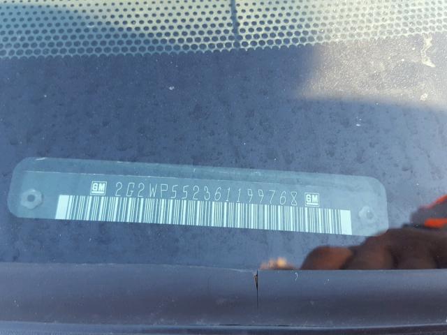 2G2WP552361199768 - 2006 PONTIAC GRAND PRIX წითელი ფოტო 10