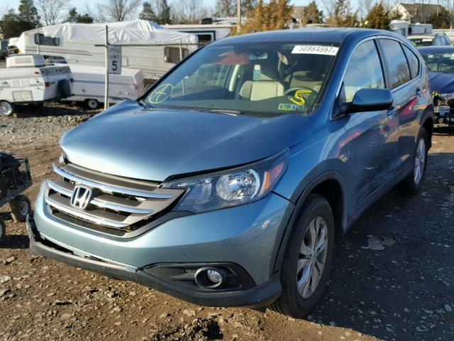 5J6RM4H55EL064151 - 2014 HONDA CR-V EX BLUE photo 2