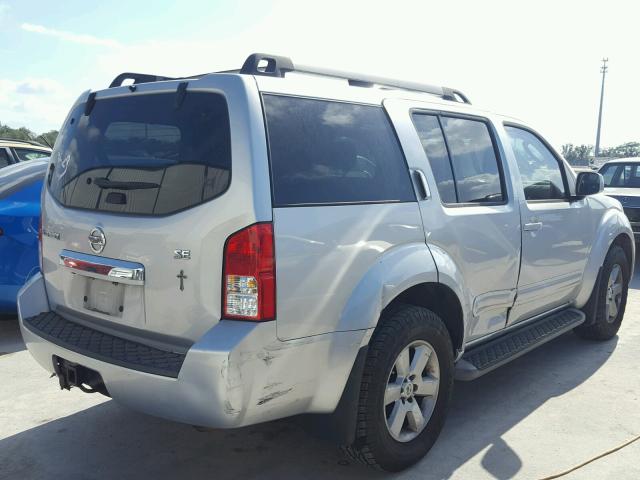 5N1AR18U58C646180 - 2008 NISSAN PATHFINDER SILVER photo 4