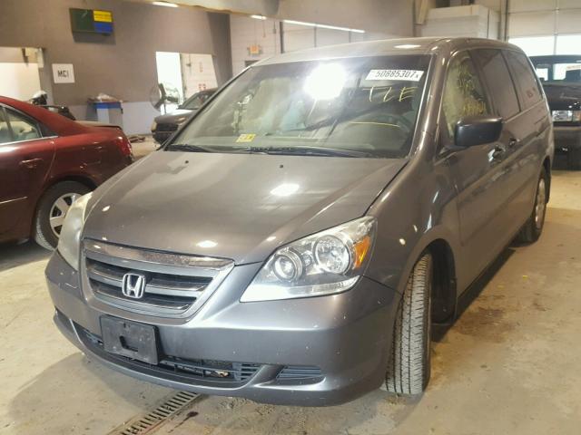 5FNRL38287B108206 - 2007 HONDA ODYSSEY LX GRAY photo 2