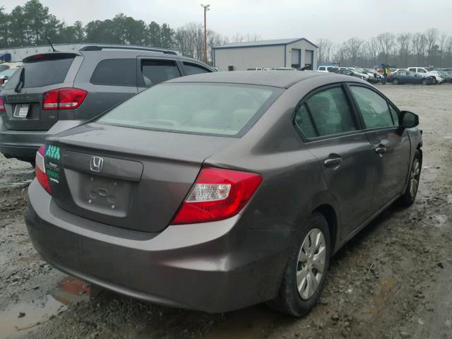 19XFB2F50CE082956 - 2012 HONDA CIVIC LX GRAY photo 4