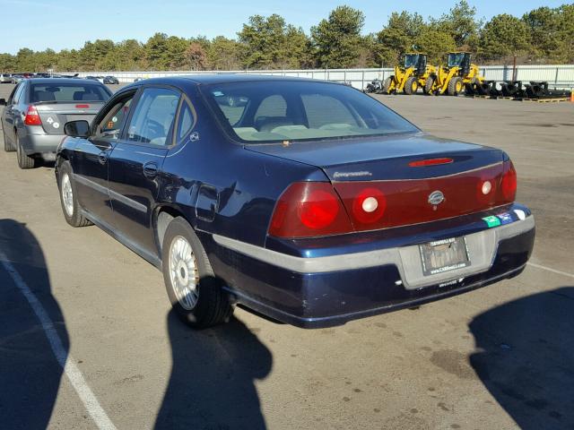 2G1WF55K219339780 - 2001 CHEVROLET IMPALA BLUE photo 3