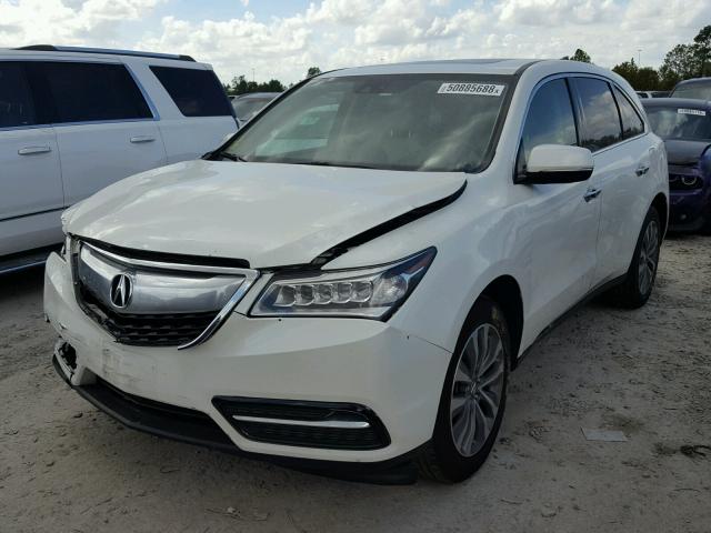 5FRYD4H45FB004561 - 2015 ACURA MDX TECHNO WHITE photo 2