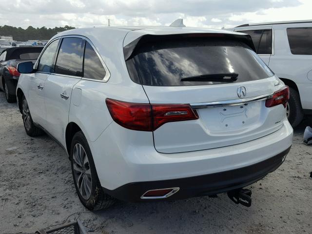 5FRYD4H45FB004561 - 2015 ACURA MDX TECHNO WHITE photo 3