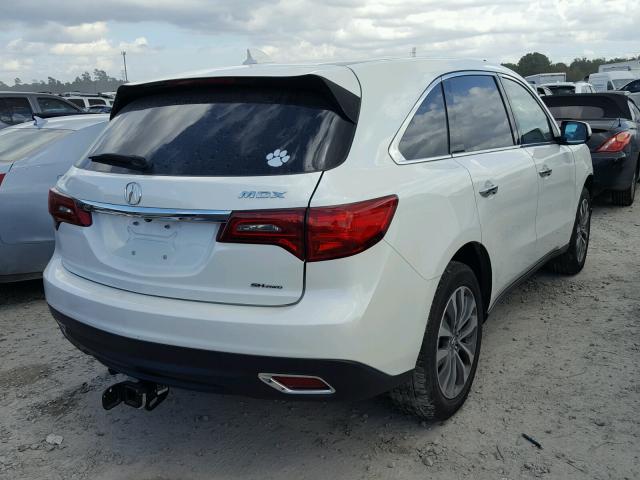 5FRYD4H45FB004561 - 2015 ACURA MDX TECHNO WHITE photo 4