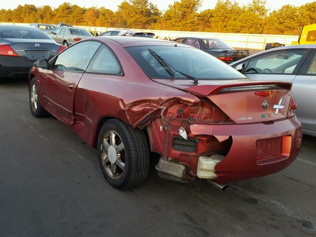 1ZWFT61L6X5608124 - 1999 MERCURY COUGAR V6 RED photo 3