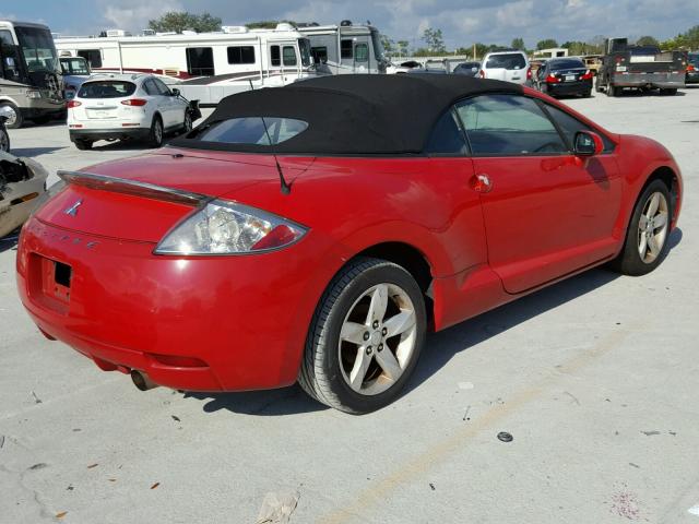 4A3AL25F27E070064 - 2007 MITSUBISHI ECLIPSE SP RED photo 4