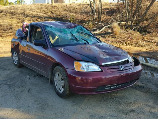 1HGES15583L024948 - 2003 HONDA CIVIC LX MAROON photo 1