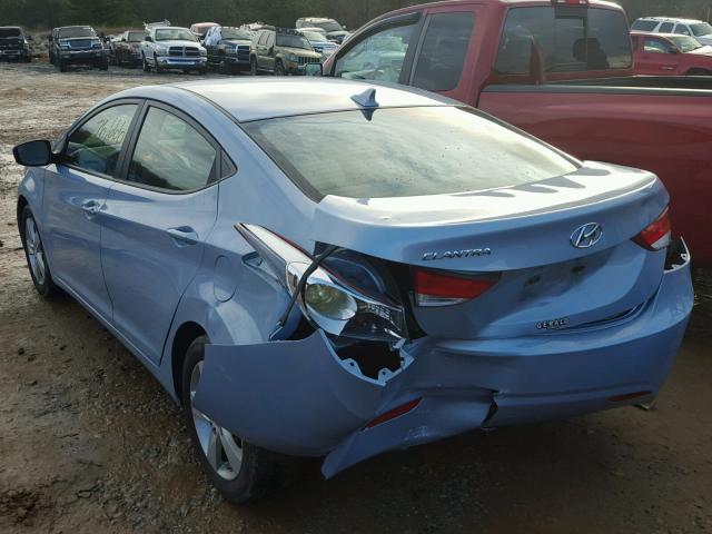 KMHDH4AE3BU118725 - 2011 HYUNDAI ELANTRA GL BLUE photo 3