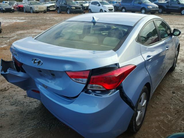 KMHDH4AE3BU118725 - 2011 HYUNDAI ELANTRA GL BLUE photo 4