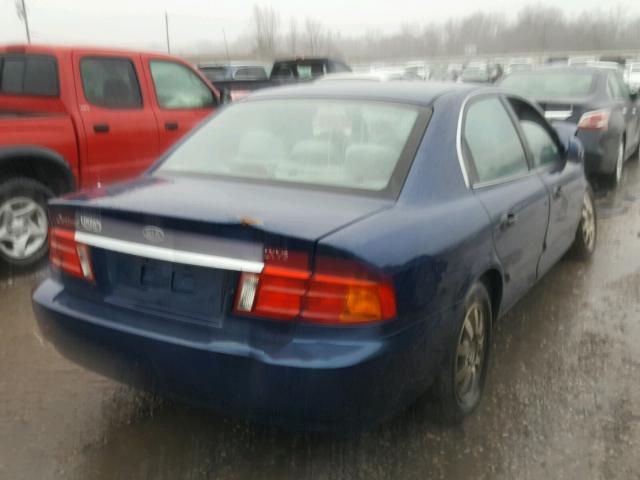 KNAGD128225170309 - 2002 KIA OPTIMA MAG BLUE photo 4