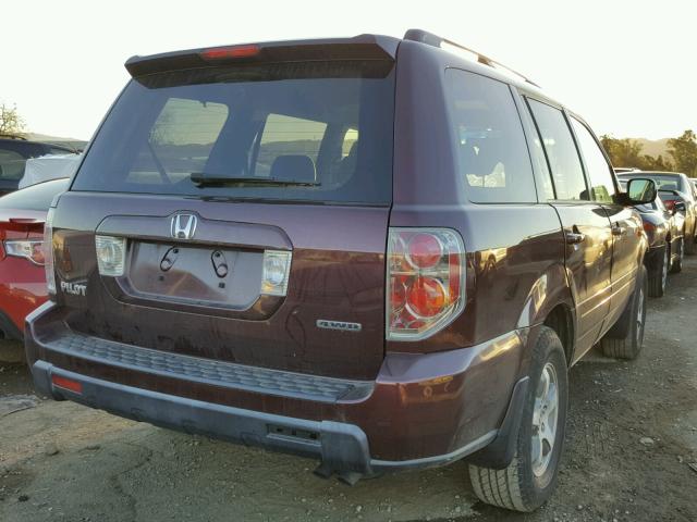 5FNYF18358B033059 - 2008 HONDA PILOT SE MAROON photo 4