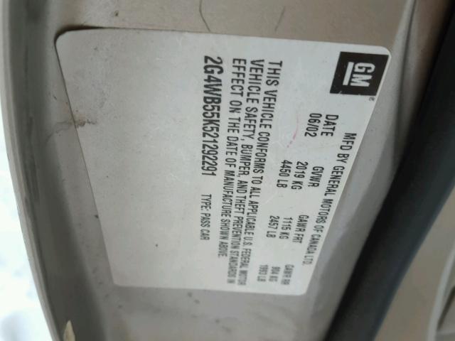 2G4WB55K521292291 - 2002 BUICK REGAL LS 棕色 照片 10