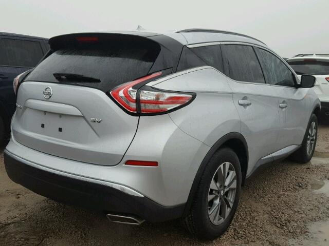 5N1AZ2MGXFN239463 - 2015 NISSAN MURANO S SILVER photo 4