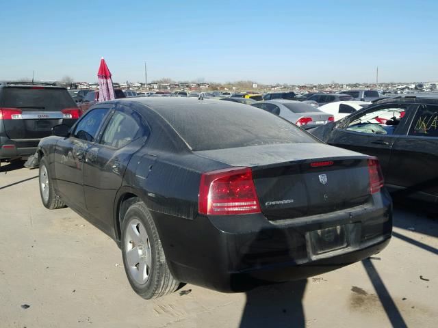 2B3LA43R28H260727 - 2008 DODGE CHARGER BLACK photo 3