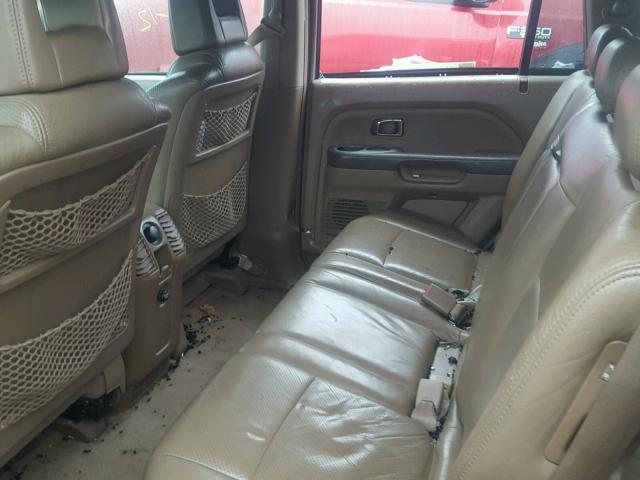 2HKYF18524H592131 - 2004 HONDA PILOT EXL GOLD photo 6