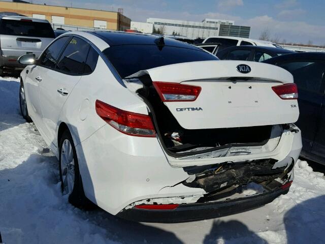 5XXGU4L30GG088105 - 2016 KIA OPTIMA EX WHITE photo 3