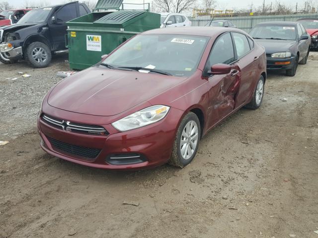 1C3CDFDH8FD266277 - 2015 DODGE DART SE AE BURGUNDY photo 2