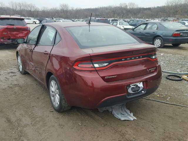 1C3CDFDH8FD266277 - 2015 DODGE DART SE AE BURGUNDY photo 3