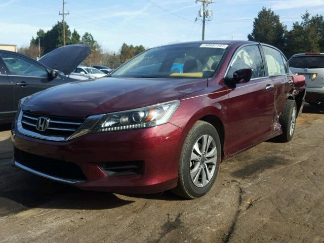 1HGCR2F38DA230869 - 2013 HONDA ACCORD LX BURGUNDY photo 2