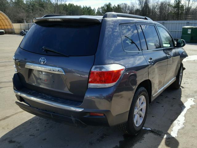 5TDZA3EH7DS042477 - 2013 TOYOTA HIGHLANDER GRAY photo 4