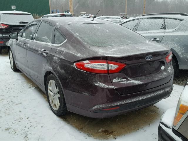 3FA6P0H7XDR367054 - 2013 FORD FUSION SE BURGUNDY photo 3