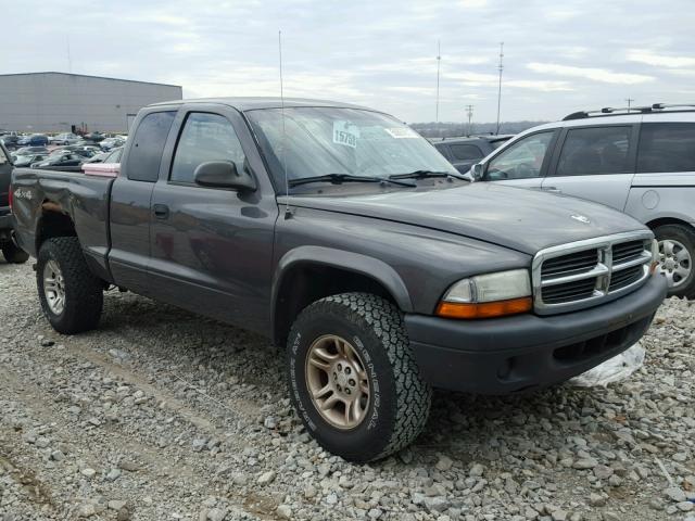 1D7HG12K04S635139 - 2004 DODGE DAKOTA SXT GRAY photo 1