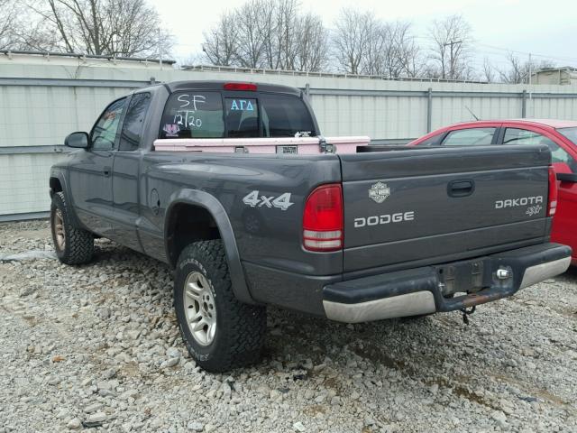 1D7HG12K04S635139 - 2004 DODGE DAKOTA SXT GRAY photo 3