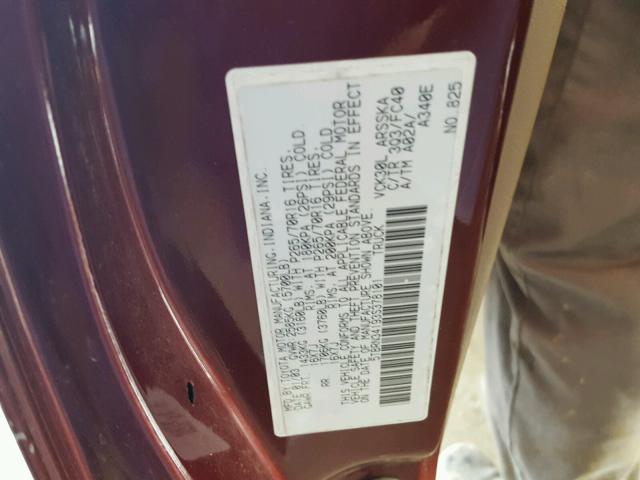 5TBRN34193S378101 - 2003 TOYOTA TUNDRA ACC MAROON photo 10