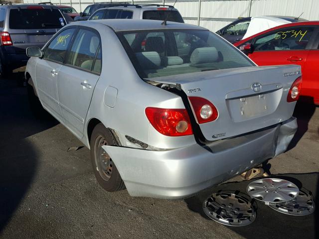 2T1BR32E85C390643 - 2005 TOYOTA COROLLA CE SILVER photo 3