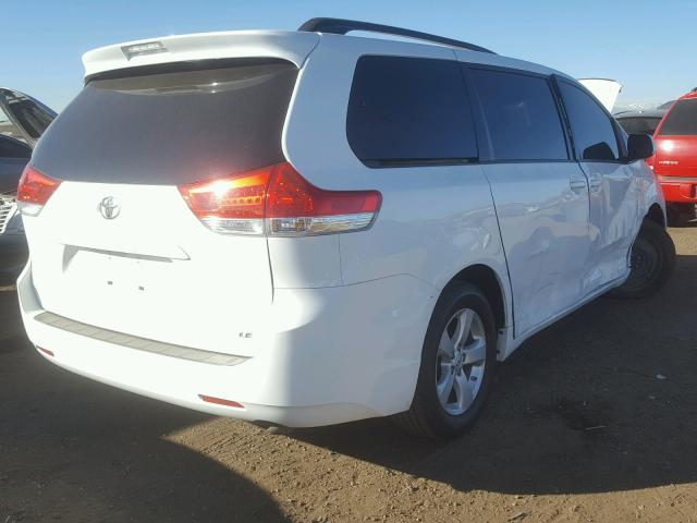 5TDKK3DC0BS110457 - 2011 TOYOTA SIENNA LE WHITE photo 4