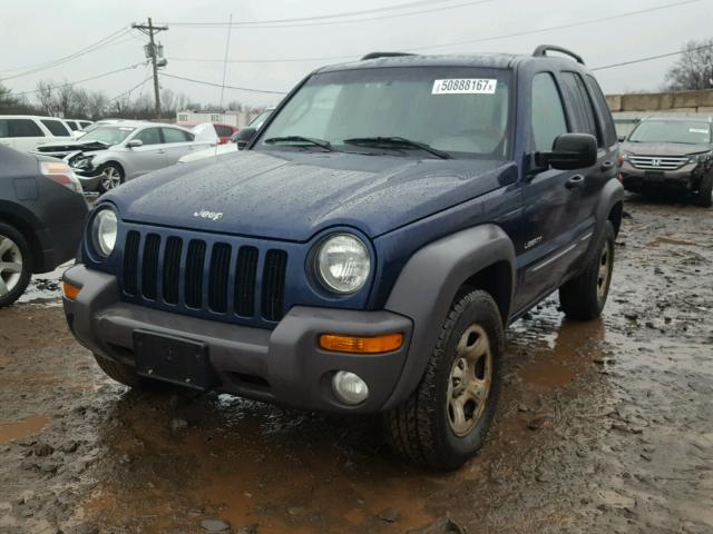 1J4GL48K64W141056 - 2004 JEEP LIBERTY SP BLUE photo 2