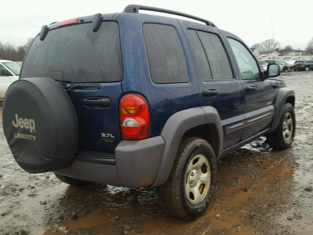 1J4GL48K64W141056 - 2004 JEEP LIBERTY SP BLUE photo 4