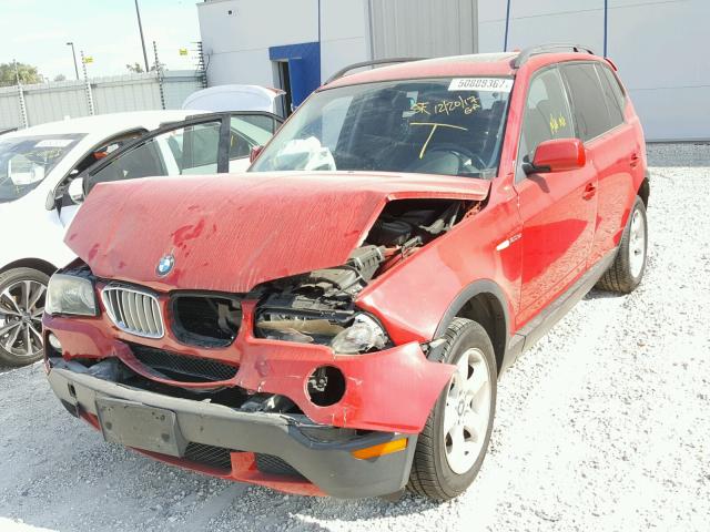 WBXPC93448WJ07900 - 2008 BMW X3 3.0SI RED photo 2