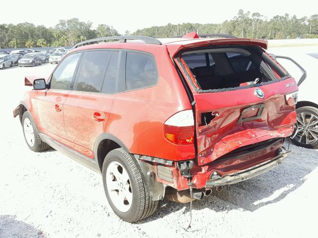 WBXPC93448WJ07900 - 2008 BMW X3 3.0SI RED photo 3