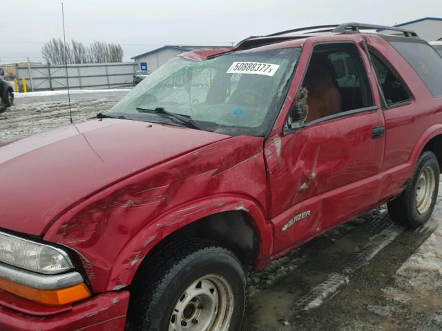 1GNCS18W32K202948 - 2002 CHEVROLET BLAZER RED photo 10