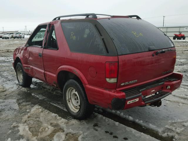 1GNCS18W32K202948 - 2002 CHEVROLET BLAZER RED photo 3